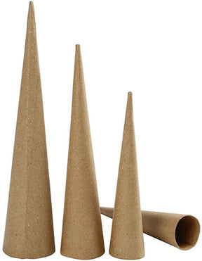 Creativ company creotime kegels papier-maché 20-25-30 cm bruin 3 stuks