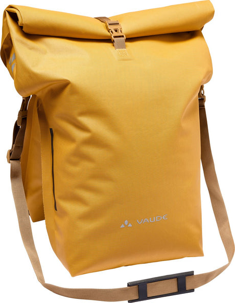 Vaude proof double ul fietstas enkele fietstas unisex burnt yellow waterdicht >50% recycled materiaal