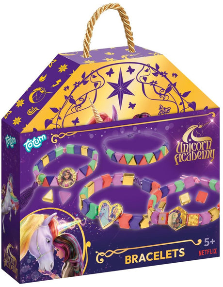 Totum unicorn academy speelgoed - kralenarmbandjes maken met speciale kralen - luxe cadeauverpakking goudkleurig - speelgoed meisjes cadeau tip