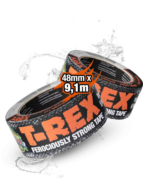 Kip t-rex – textieltape 48 mm x 9,1 m grijs – extreem sterke en scheurvaste gaffertape voor binnen- en buitengebruik – waterdichte ducttape met sterke kleefkracht – ideaal voor universele reparaties en bevestigingen