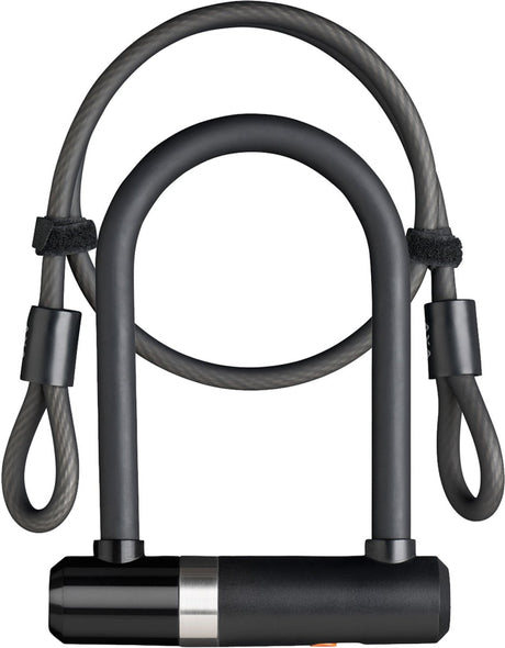 Axa newton mini beugelslot – 14 mm gehard staal – 15 cm beugellengte – inclusief 100 cm kabel – met framehouder – zwart