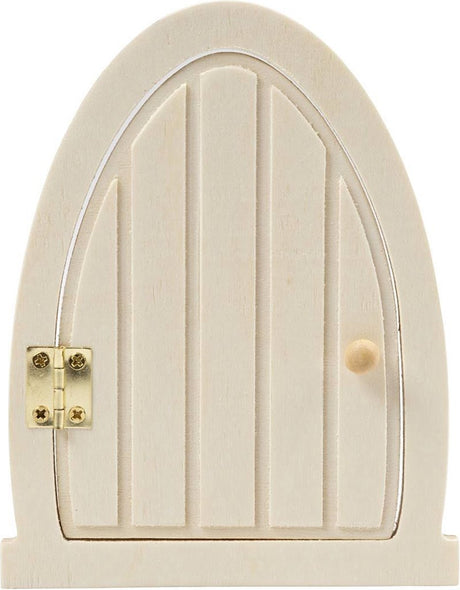 Creativ company houten miniatuur deur met scharnieren, 13x10cm