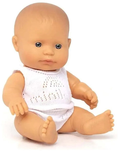 Miniland babypop - europees meisje 21cm - met vanillegeur - waterdicht - 10 maanden