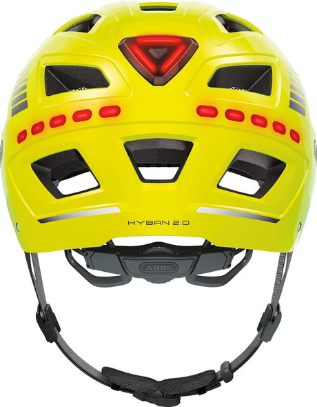 Abus helm Hyban 2.0 LED signal Geel M 52-58cm