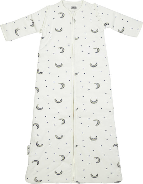 Meyco baby slaapzak winter moon - afritsbare mouwen - indigo - 70cm - winterslaapzak