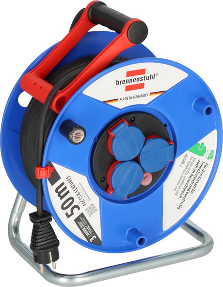 Brennenstuhl garant ip44 kabelhaspel, 50m - speciaal plastic (kortstondig buitengebruik) - made in germany - blauw