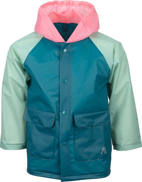 Ralka regenjas - kinderen - groen roze - maat 110 116 - 100% eva