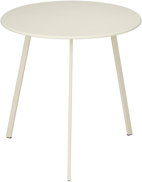 Mica decorations seatle bijzettafel rond voor buiten - koffietafel - salontafel buiten - ook als plantentafeltje of plantenstandaard - metaal - 38 x 61 cm - creme