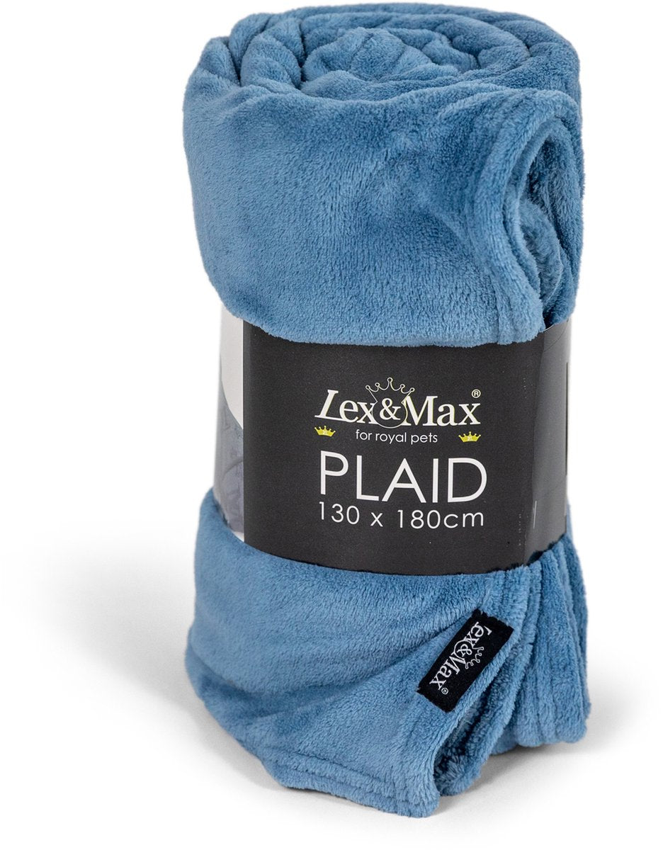 Lex max lex max - fleece plaid - 130x180cm - fadedblue