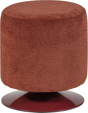 Woood islen poef met draaivoet - bouclé - bordeauxrood - 47x39x39