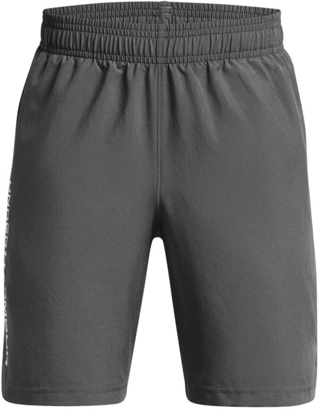 Under armour ua tech woven wordmark short-gry jongens sportbroek - castlerock - wit 128