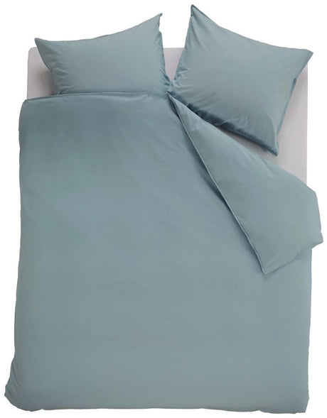 Ambiante cotton uni dekbedovertrek - lits-jumeaux xl - 260x200 220 - blauw