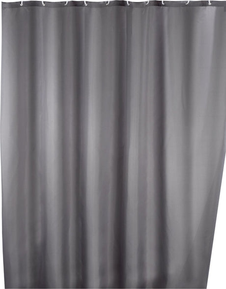 Wenko anti-schimmel douchegordijn grijs 180x200cm polyester - inclusief ophangringen - waterdicht - wasbaar - sneldrogend