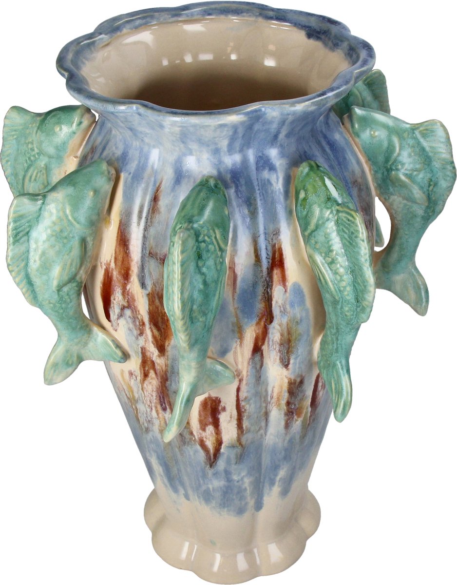 Hd collection vaas vis aardewerk 26,7x26,7x40cm