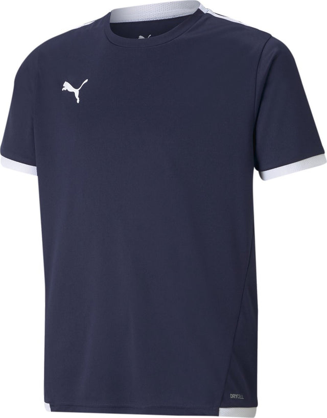 Puma teamliga jersey jr unisex sportshirt - peacoat- white 176