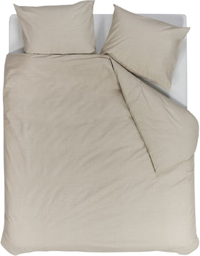 Vtwonen cozy slub dekbedovertrek - tweepersoons - 200 x 220 cm - zand