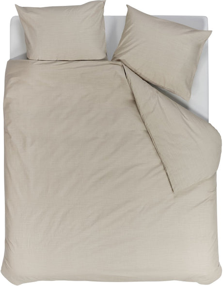 Vtwonen cozy slub dekbedovertrek - tweepersoons - 200 x 220 cm - zand
