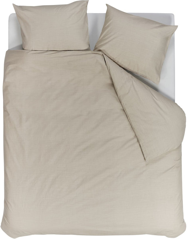 Vtwonen cozy slub dekbedovertrek - tweepersoons - 200 x 220 cm - zand
