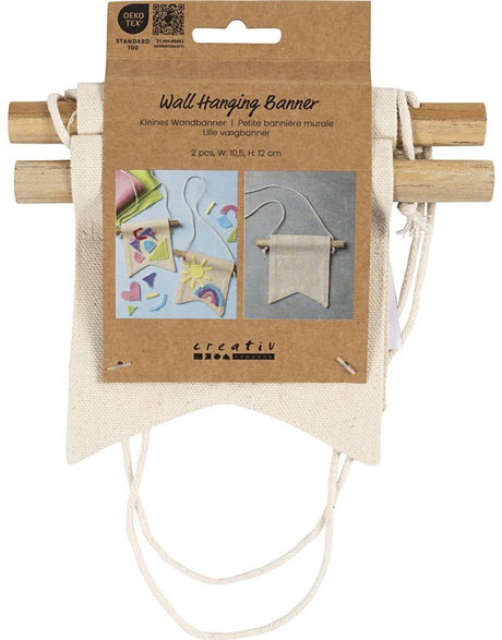 Creativ company wandbanner zwaluwstaartvorm 300gr licht naturel 2 stuks