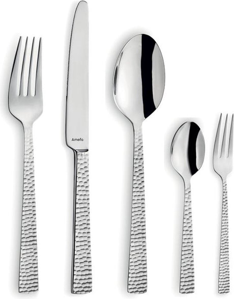 Amefa felicity 30-delige bestekset – 6 personen – 18 0 chroomstaal – hoogglans – gehamerde afwerking – mailorderbox