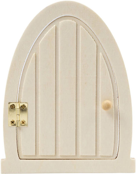 Creativ company houten miniatuur deur met scharnieren, 13x10cm