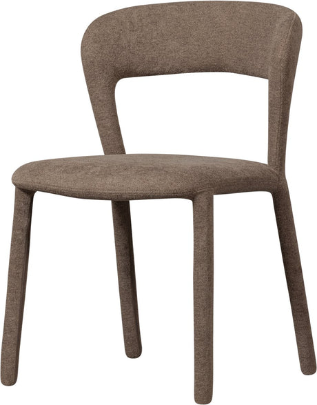 Woood noble eetkamerstoel - volledig bekleed - quick geweven stof - taupe bruin - 76x51x56 cm