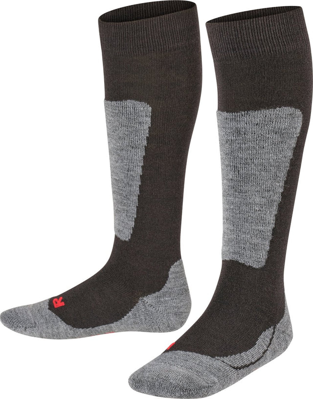 Falke active ski warm dik wol functioneel materiaal skisokken kinderen zwart - maat 35-38