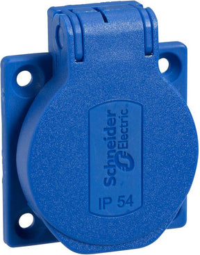 Schneider electric pks51b stopcontact (inbouw) ip54, ik08 blauw