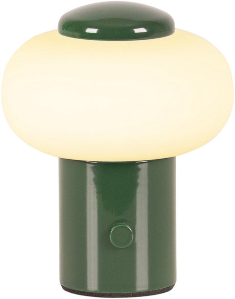 Lucide gustav - oplaadbare tafellamp - accu batterij - ø 8 cm - led dimbaar - 1x0,8w 2700k - groen | essential