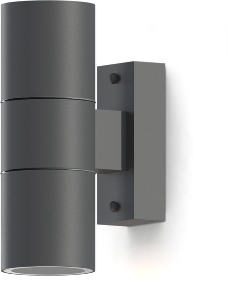Calex wandlamp up downlight turin - 2x gu10 - ip54 water- en stofbestendig - geschikt voor binnen en buiten - eenvoudige installatie - rechthoek - antraciet
