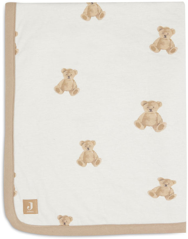 Jollein baby deken ledikant jersey 100x150cm - teddy bear