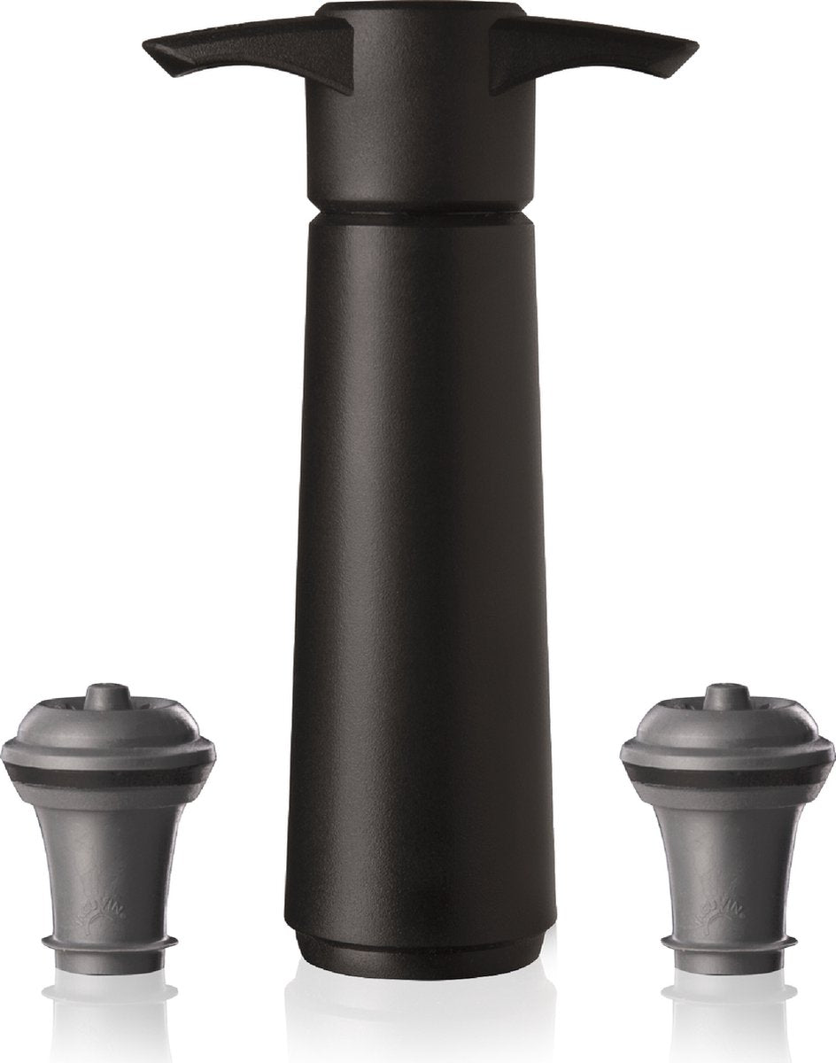Vacuvin vacu vin wine saver zwart | vacuüm wijnpomp | 2 vacuum wine stoppers
