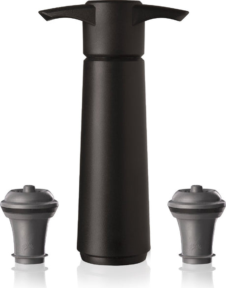 Vacuvin vacu vin wine saver zwart | vacuüm wijnpomp | 2 vacuum wine stoppers