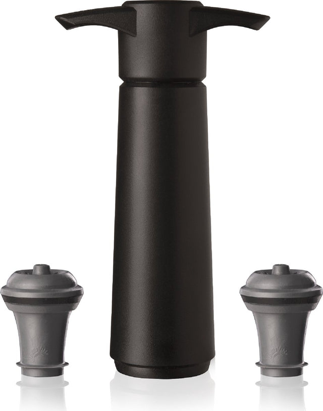 Vacuvin vacu vin wine saver zwart | vacuüm wijnpomp | 2 vacuum wine stoppers