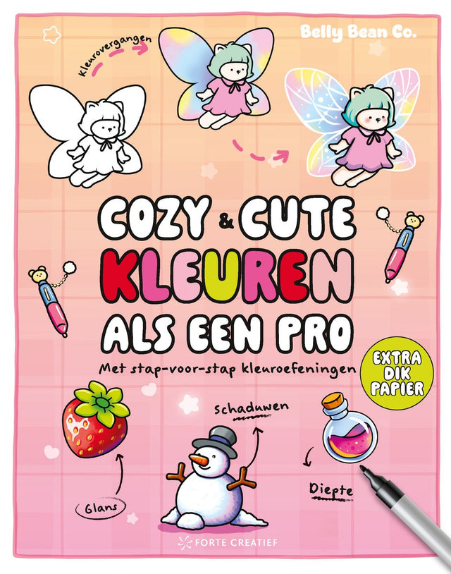 Forte creatief cozy cute kleurboek belly bean co. - cozy cute kleuren als een pro