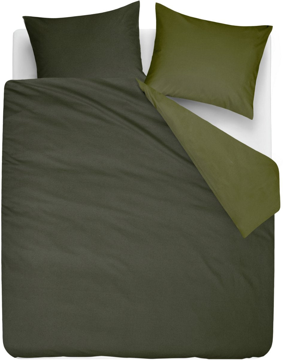 Beddinghouse warm dekbedovertrek - tweepersoons - 200 x 200 220 cm - groen
