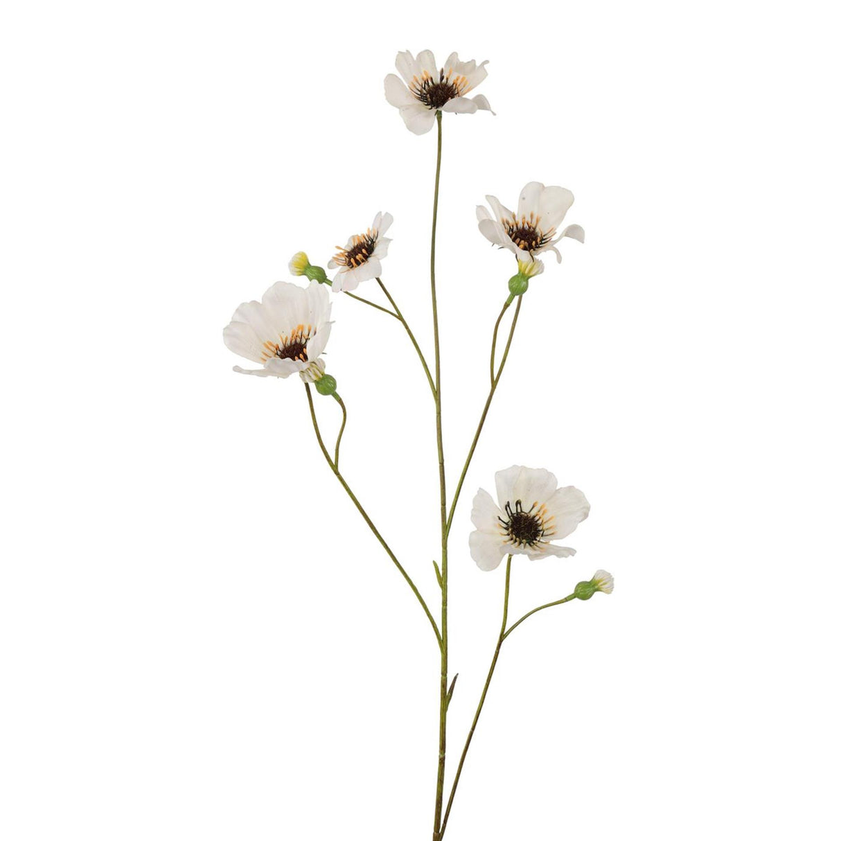 Roberts collection kunstbloem klaprozen wit 90cm