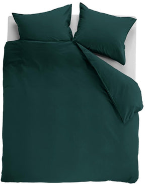 Ambiante cotton uni dekbedovertrek - effen - tweepersoons - 200x200 220 - donker groen
