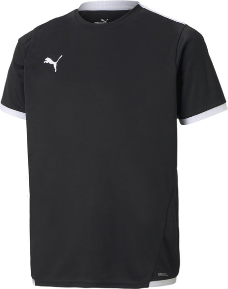 Puma teamliga jersey jr unisex sportshirt - black- white
