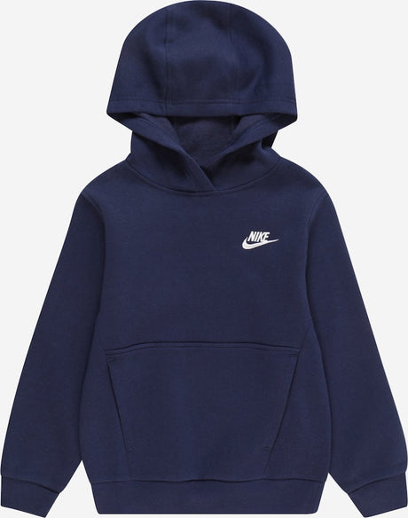 Nike k nsw club flc hdy lbr unisex sporttrui - navy - wit - maat xs