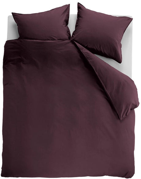 Ambiante cotton uni dekbedovertrek - effen - lits-jumeaux xl - 260x200 220 cm - donker rood