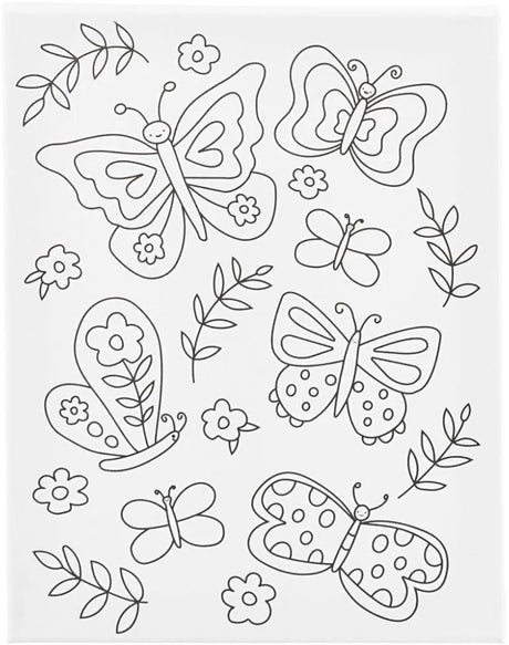 Creativ company schildercanvas met print vlinders - 24x30cm