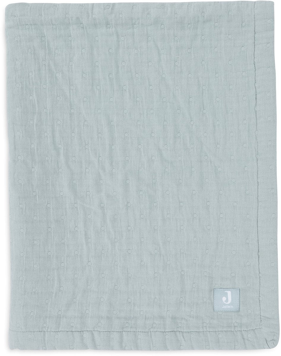 Jollein deken hydrofiel 75x100cm jacquard sea green gots