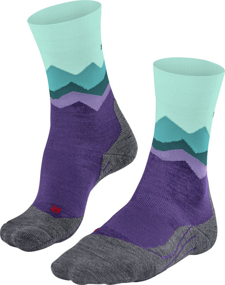 Falke tk2 anti-blaar dik wol functioneel materiaal wandelsokken dames paars - maat 37-38 37 38