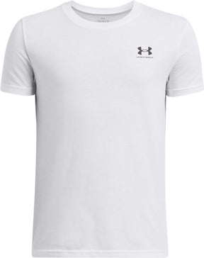 Under armour ua b sportstyle lc ss unisex sportshirt - wit - zwart 128