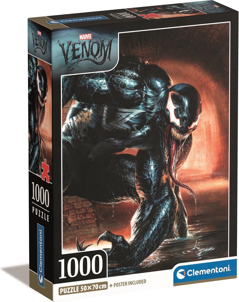 Clementoni - puzzel - 1000 stukjes - marvel venom - high quality collection