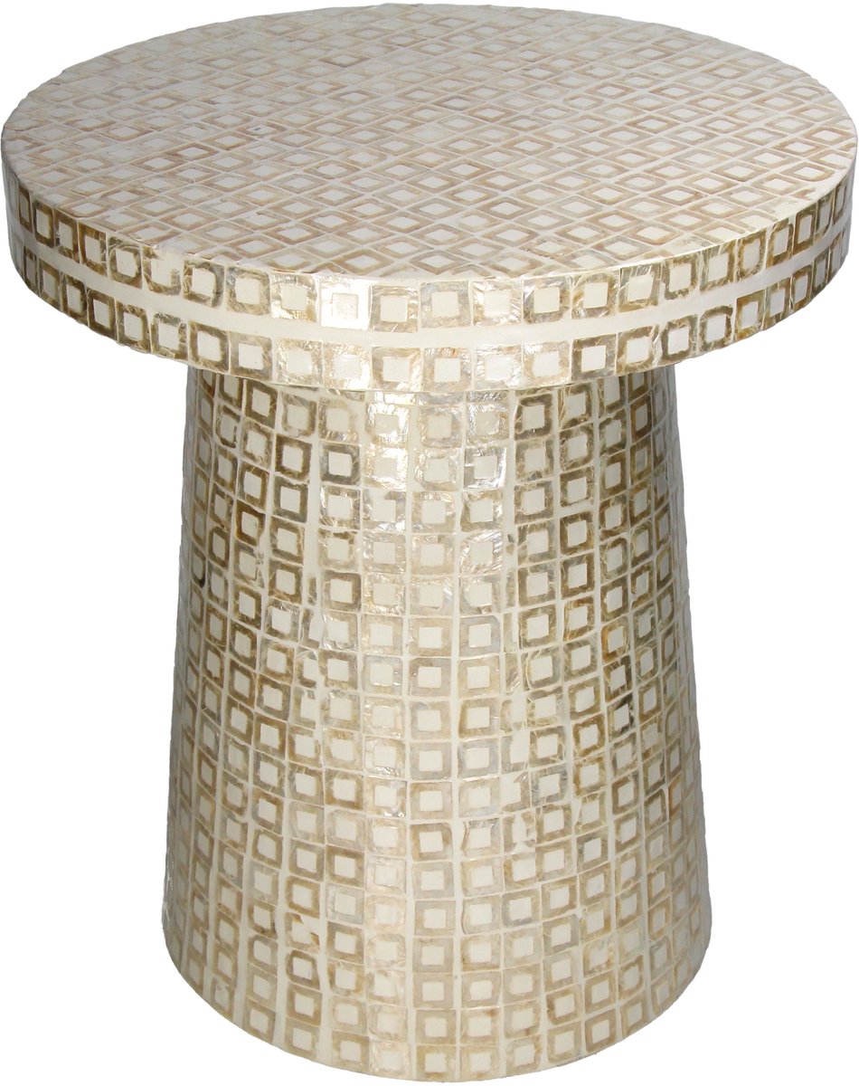 Hd collection tafel capiz ivoor 40x40x45cm