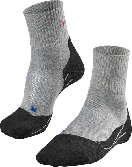 Falke tk2 cool short anti-blaar dik lyocell functioneel materiaal wandelsokken heren grijs - maat 39-41