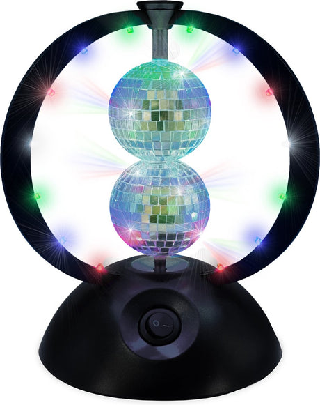 Partyfunlights roterende spiegel discobal zwart - ledlicht - feestverlichting - discolamp - voor kinderen