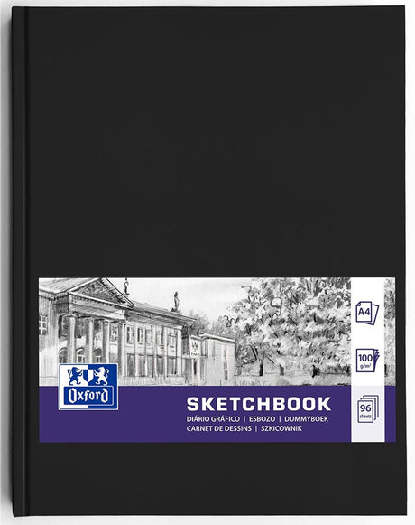 Oxford schetsboek - a4 - 96 vel - 100g papier - harde kaft - zwart